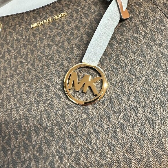 💼 MICHAEL KORS JET SET LARGE SIGNATURE LOGO SHOULDER BAG - BRAND NWT 💼 - Picture 9 of 12